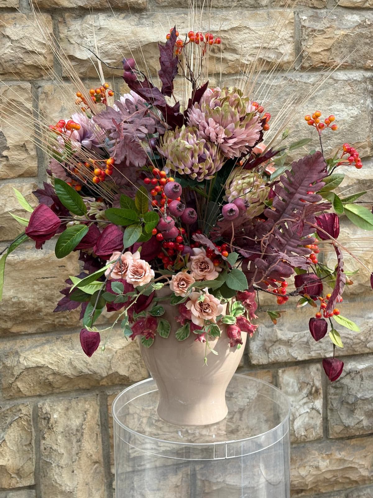 Innenblumenarrangement "Herbstsamt"